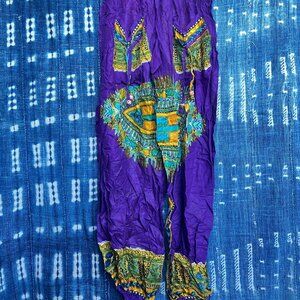 Boho Mardi Gras - Eclectic Silky Harem Pants